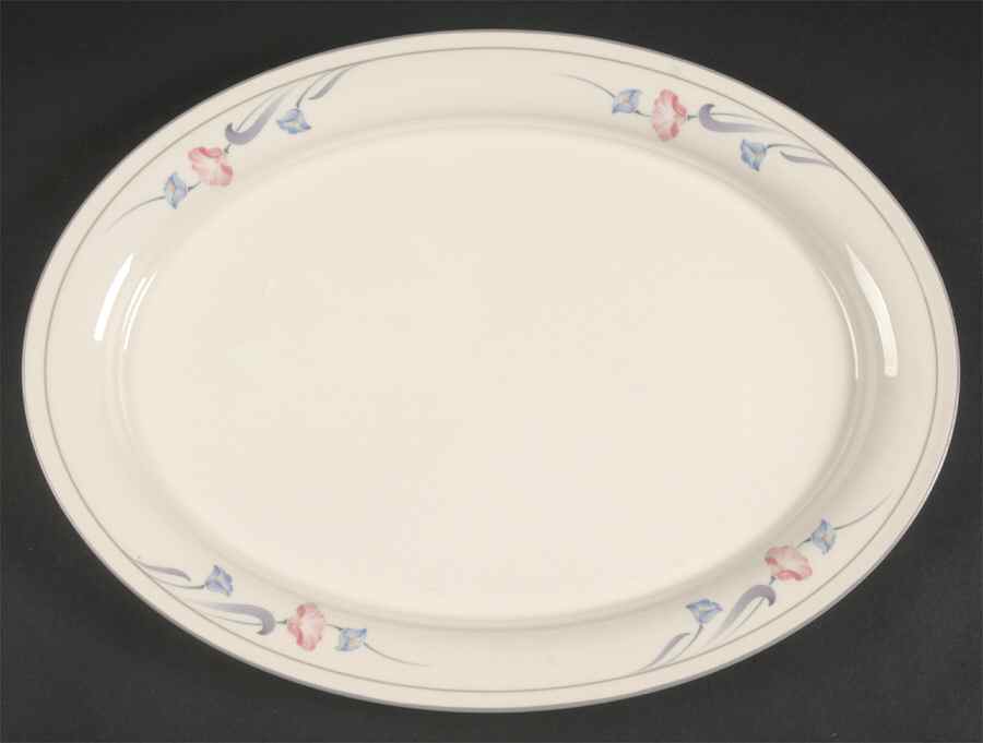 Glories on Grey 14" Oval Serving Platter by Lenox-1