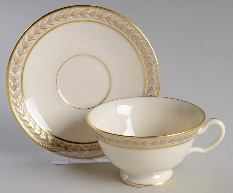 Gold Fontaine Footed Cup & Saucer Set by Lenox-1