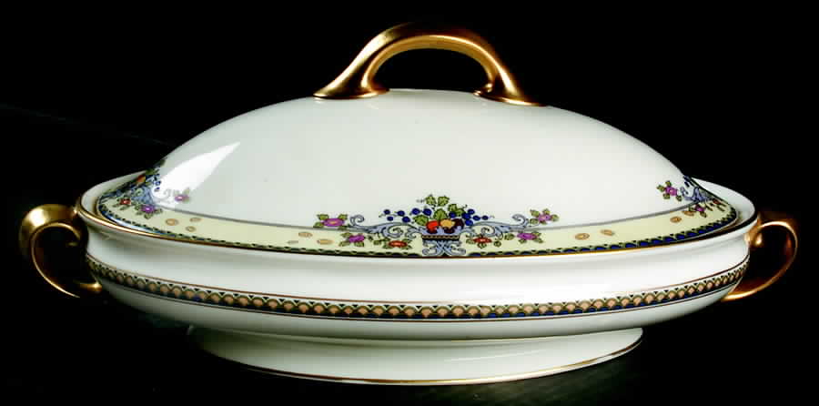 Golden Gate (Gold Trim) Oval Covered Vegetable by Lenox-1
