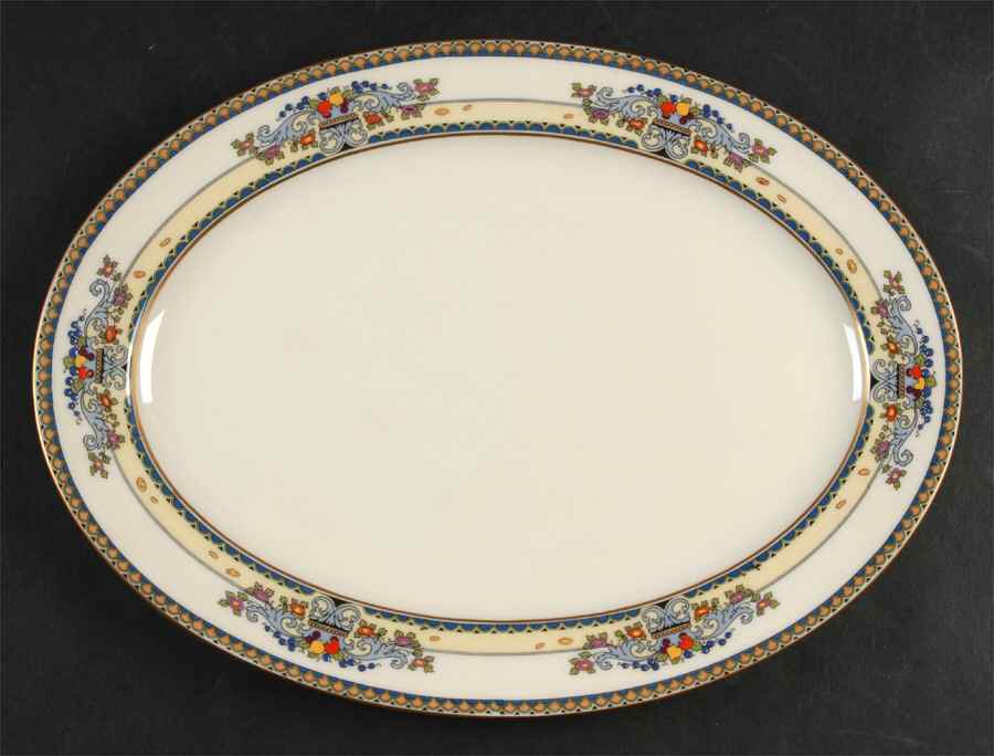 Golden Gate (Gold Trim) 13" Oval Serving Platter by Lenox-1