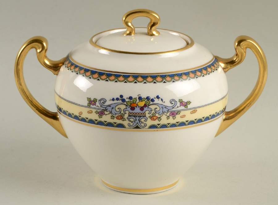 Golden Gate (Gold Trim) Shape 1670 Sugar Bowl & Lid by Lenox-1