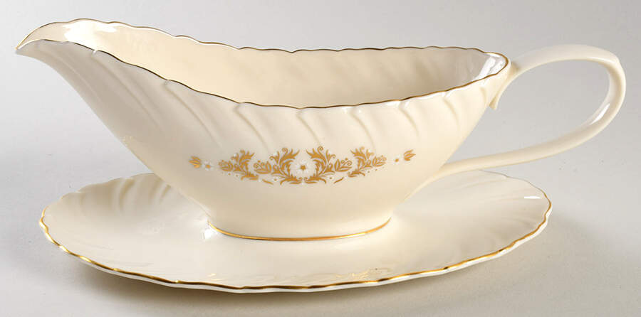 Golden Mood Gravy Boat with Attached Underplate by Lenox-1