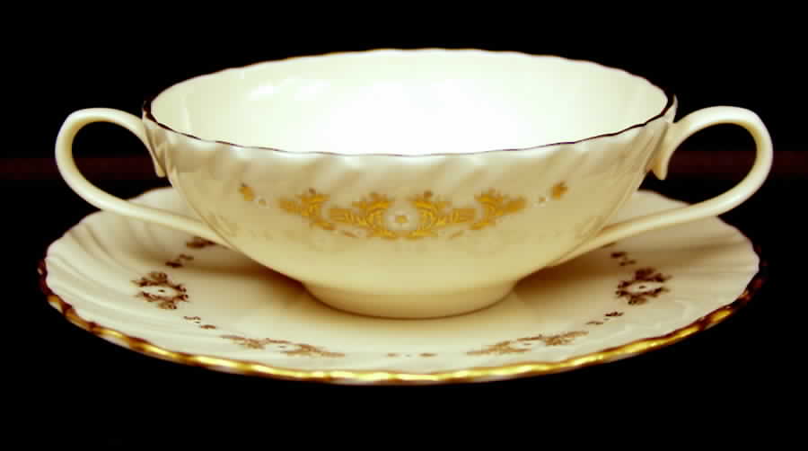 Golden Mood Flat Cream Soup Bowl & Dessert Plate/Saucer Set by Lenox-1