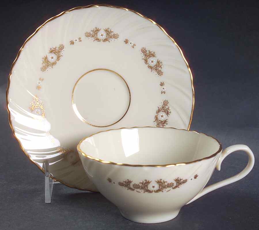 Golden Mood Flat Cup & Saucer Set by Lenox-1