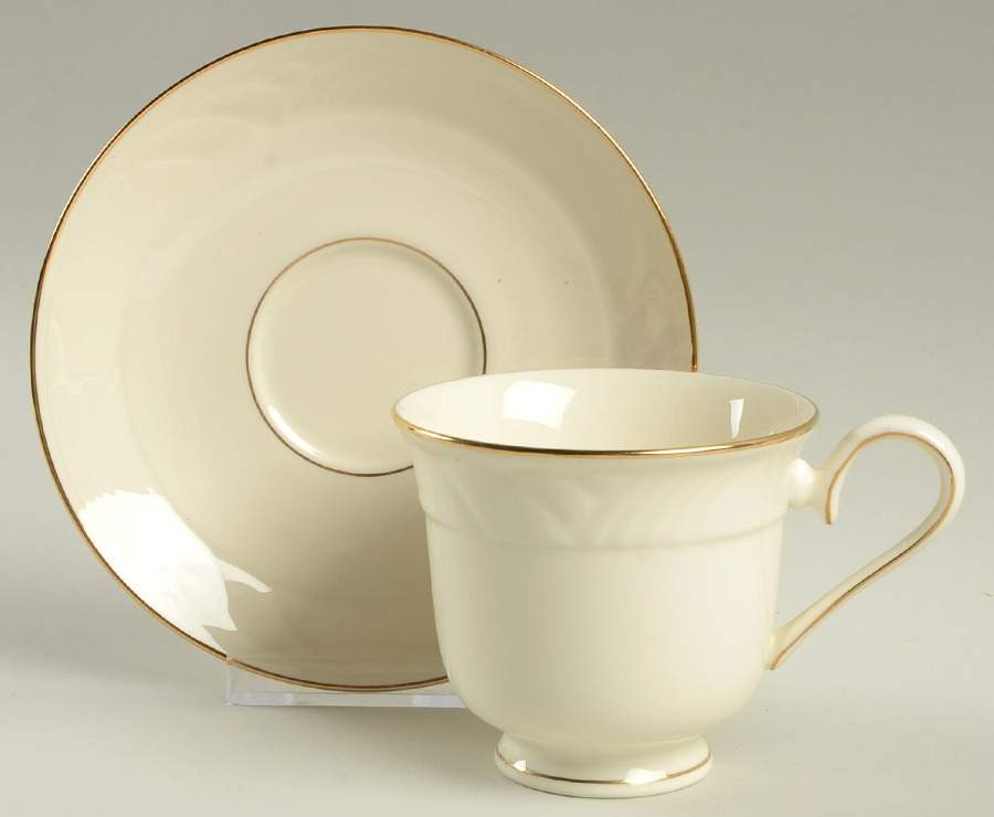 Golden Sand Dune Footed Cup & Saucer Set by Lenox-1