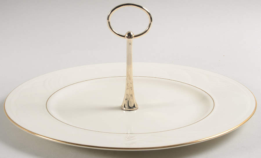 Golden Sand Dune Round Serving Plate with Handle (DP) by Lenox-1