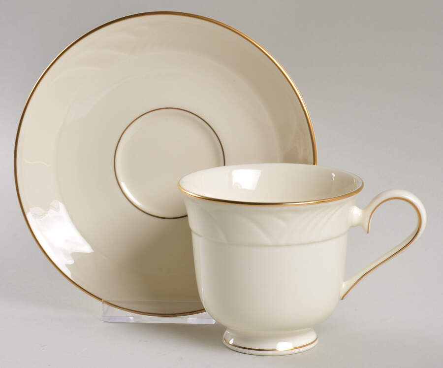 Golden Sand Dune Footed Cup & Saucer Set by Lenox-1
