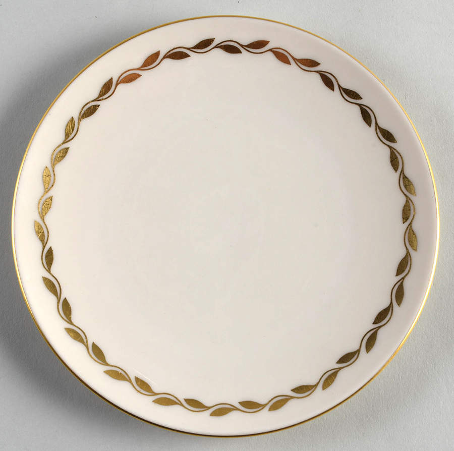 Golden Wreath Dessert Plate/Cream Soup Saucer for Flat Bowl by Lenox-1