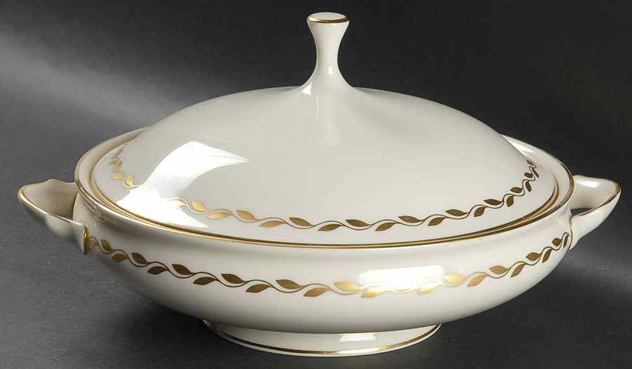 Golden Wreath Round Covered Vegetable by Lenox-1