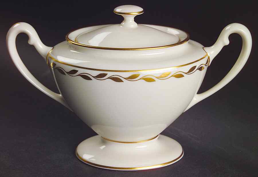 Golden Wreath Shape 743 Sugar Bowl & Lid by Lenox-1