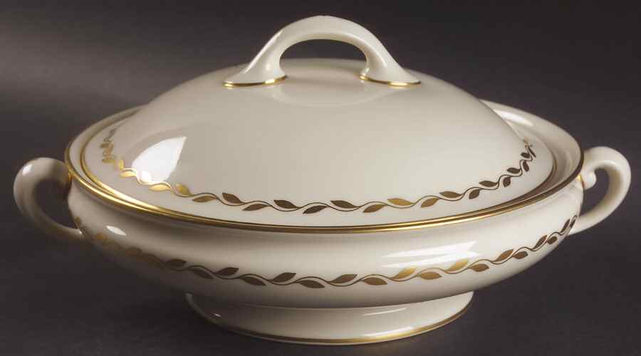 Golden Wreath Round Covered Vegetable by Lenox-1