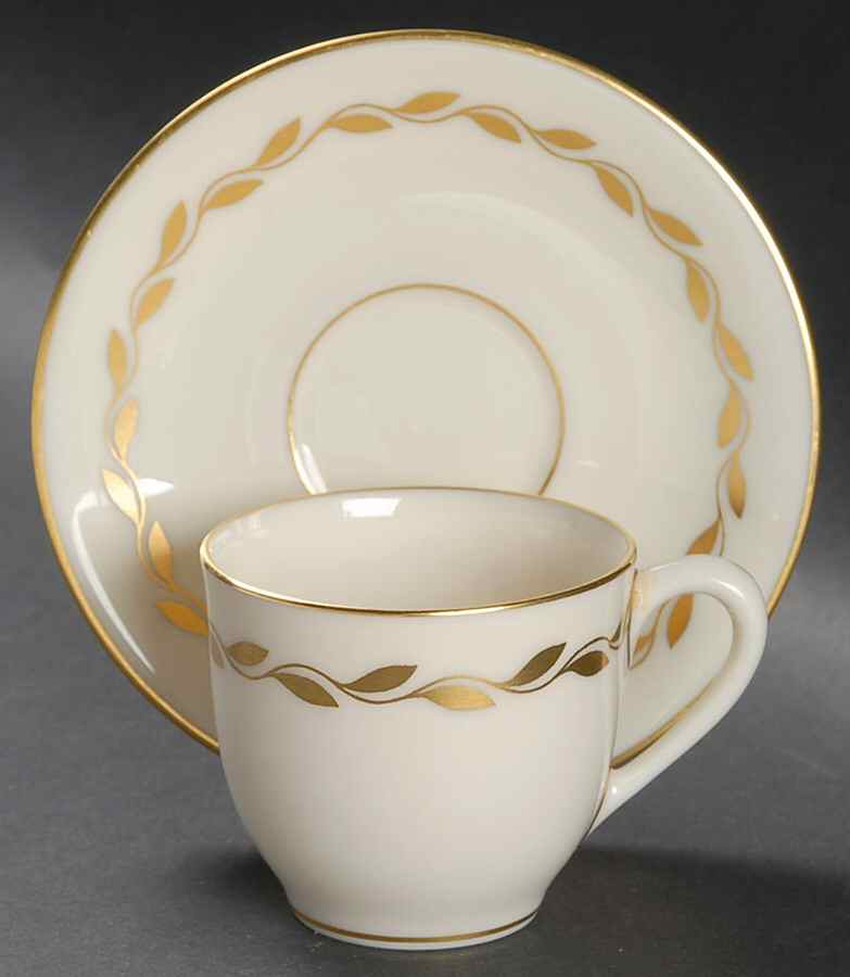 Golden Wreath Flat Demitasse Cup & Saucer Set by Lenox-1