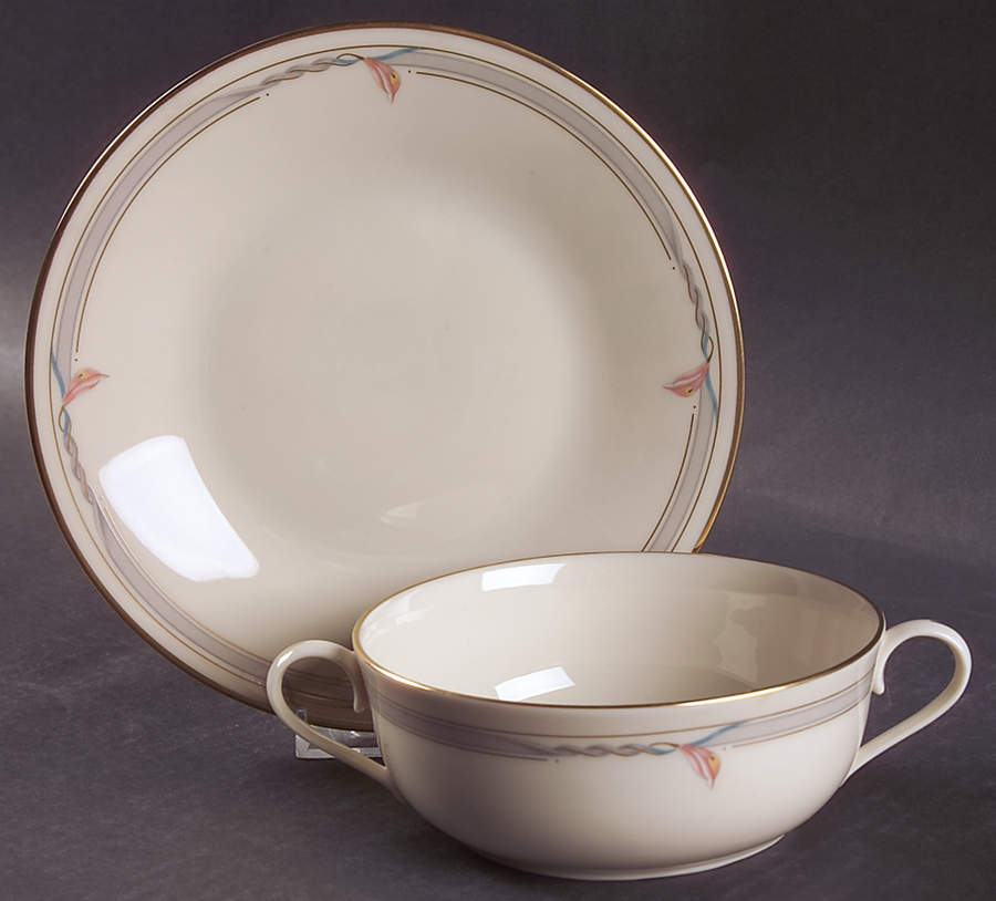 Gramercy Flat Cream Soup Bowl & Saucer Set by Lenox-1