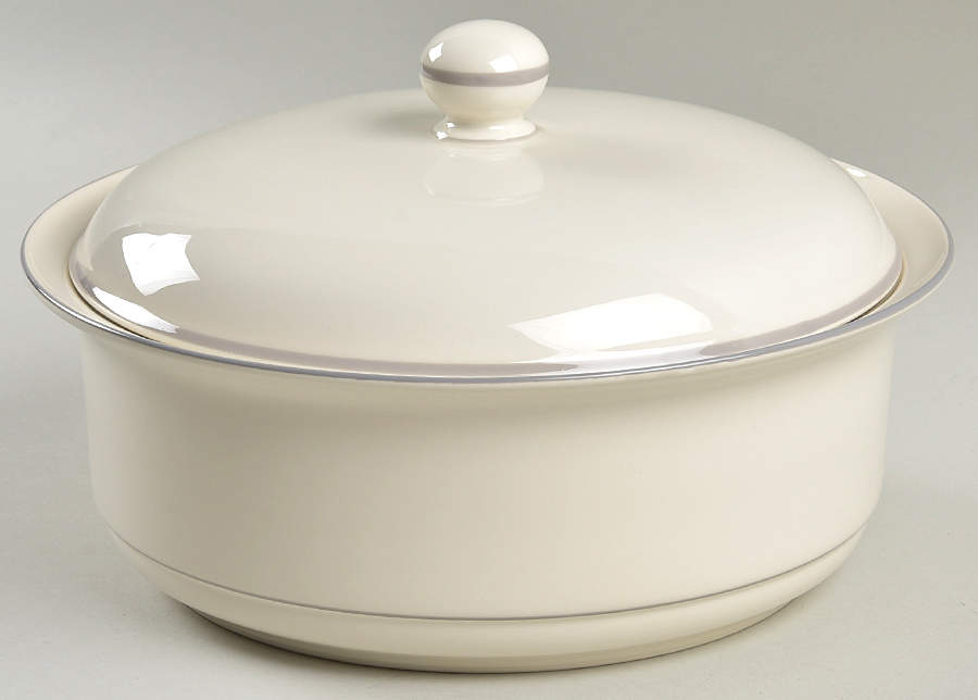 Grey Pinstripes (For the Grey) 2 Qt Round Covered Casserole (Uses Casr9 + C2cvl) by Lenox-1
