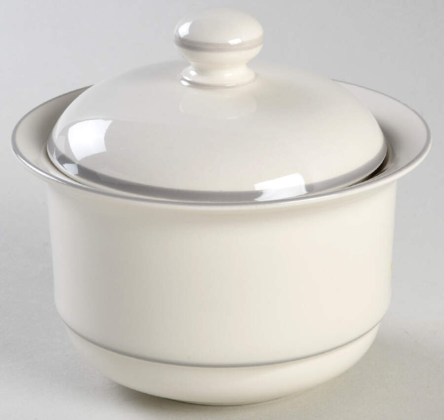 Grey Pinstripes (For the Grey) Sugar Bowl & Lid by Lenox-1