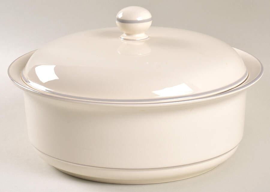 Grey Pinstripes (For the Grey) 2 Qt Round Covered Casserole (Uses CASR9 + C2CVL) by Lenox-1