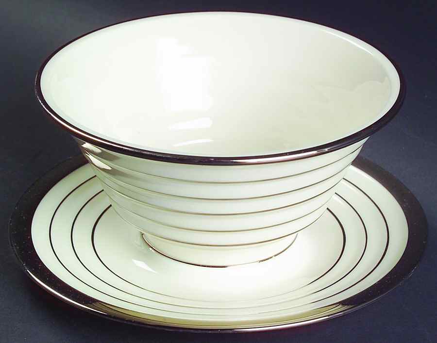 H319 Gravy Boat with Attached Underplate by Lenox-1