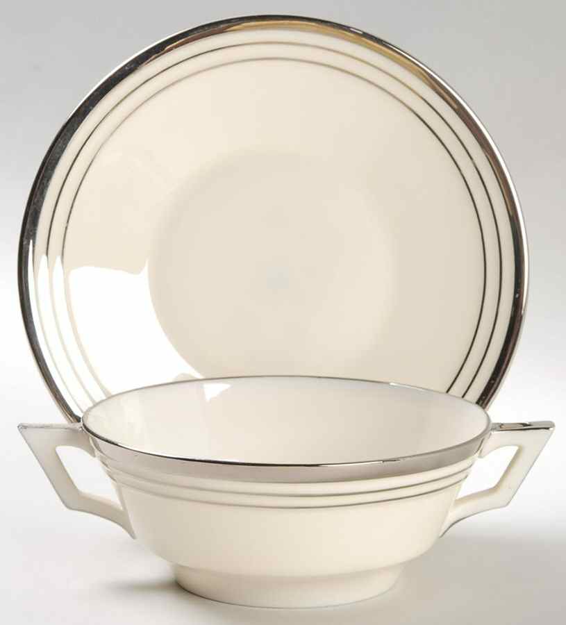 H323 Footed Cream Soup Bowl & Saucer Set by Lenox-1