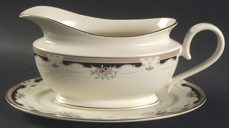Hartwell House 1999 Shape Gravy Boat & Underplate by Lenox-1