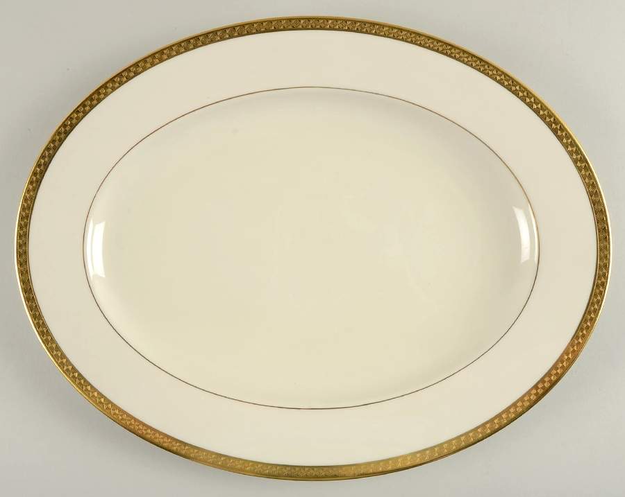Haverford Hall 15" 1999 Shape Oval Serving Platter by Lenox-1