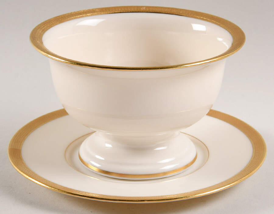 Hanover (Cream) Mayonnaise Bowl & Underplate by Lenox-1
