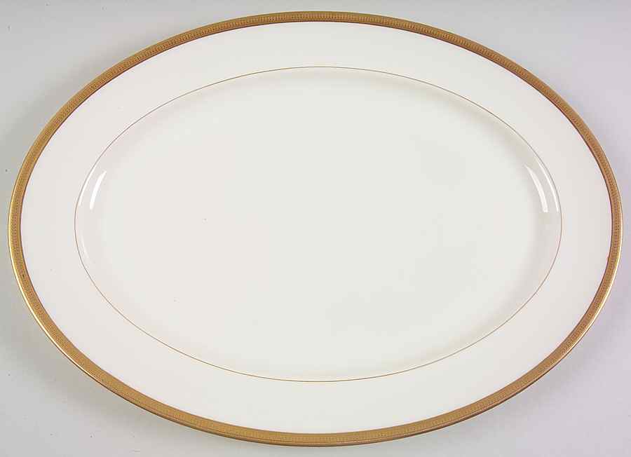 Hanover (Cream) 15" Oval Serving Platter by Lenox-1