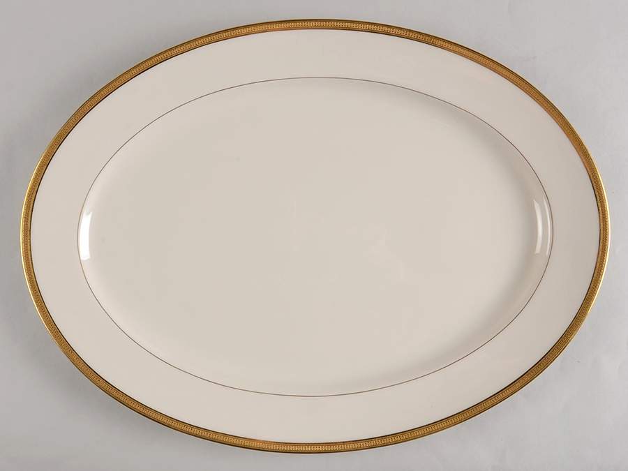 Hanover (Cream) 17" Oval Serving Platter by Lenox-1