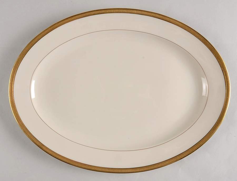 Hanover (Cream) 13" Oval Serving Platter by Lenox-1