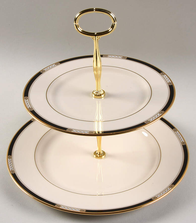 Hancock 6 5/8"-10"  2 Tiered Serving Tray (Dp, Sp) HC by Lenox-1