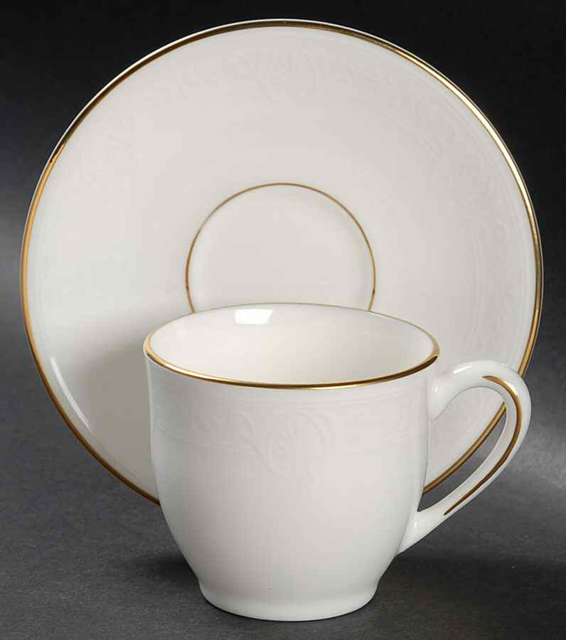 Hannah Gold Flat Demitasse Cup & Saucer Set by Lenox-1