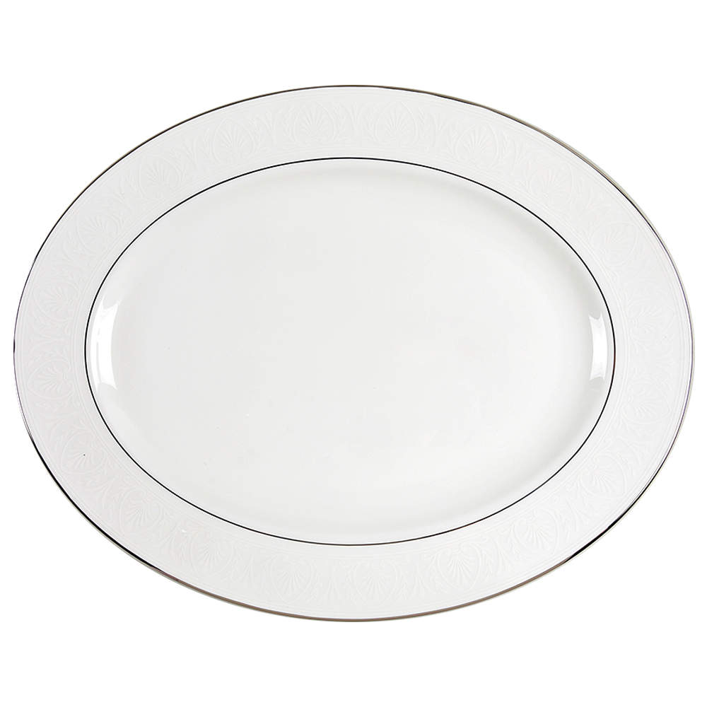 Hannah Platinum 16" Oval Serving Platter by Lenox-1