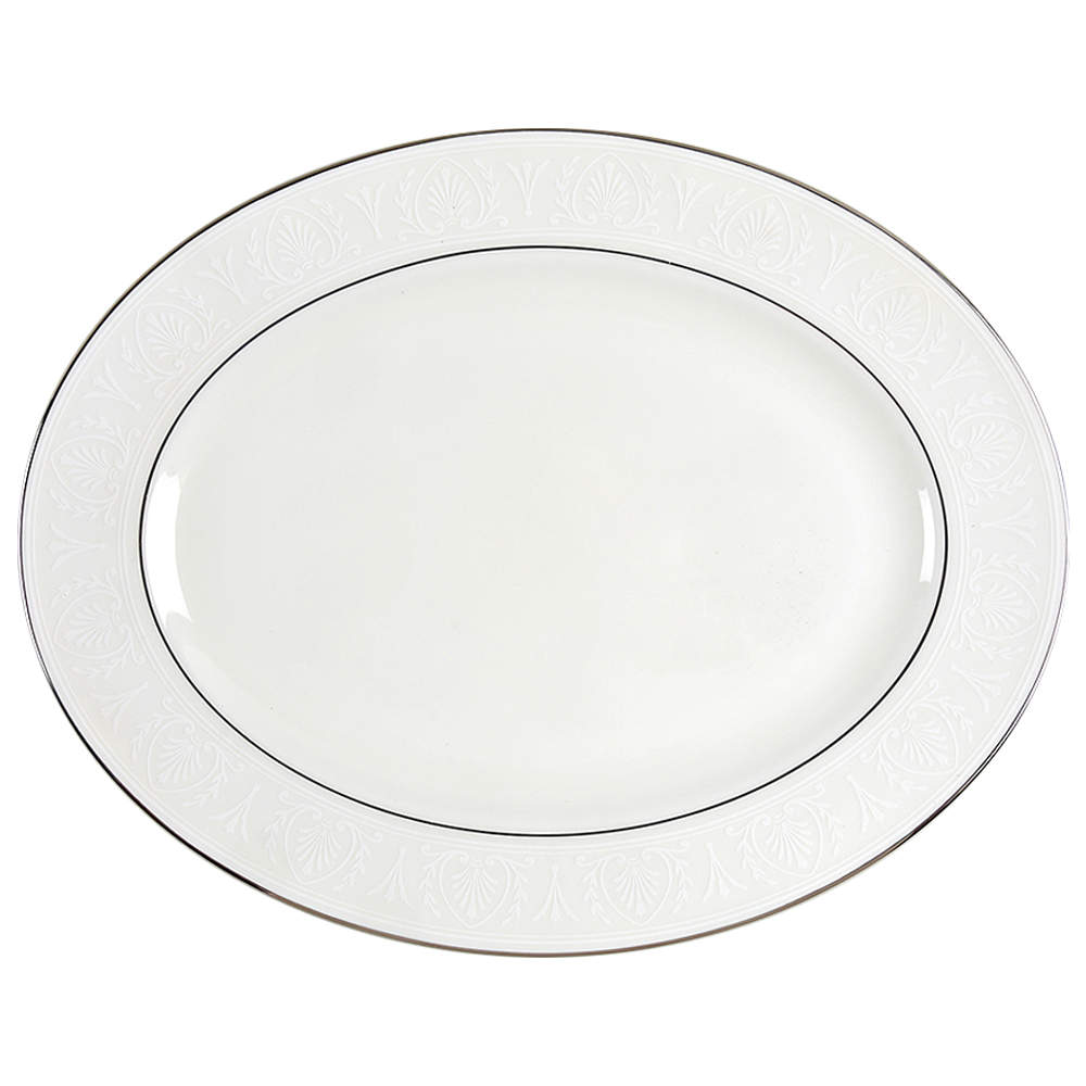 Hannah Platinum 13" Oval Serving Platter by Lenox-1