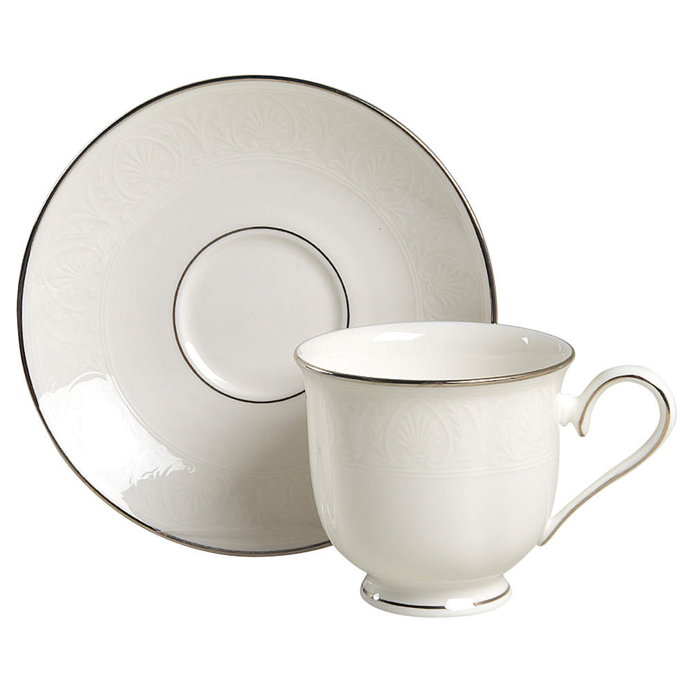 Hannah Platinum Footed Cup & Saucer Set by Lenox-1