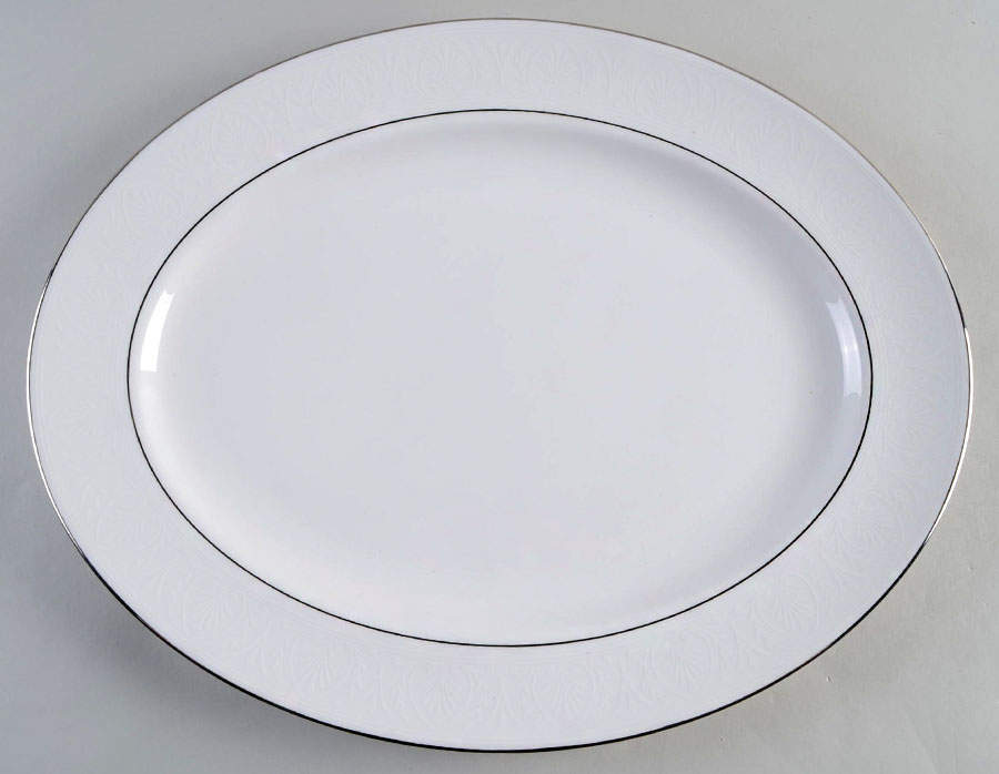 Hannah Platinum 16" Oval Serving Platter by Lenox-1