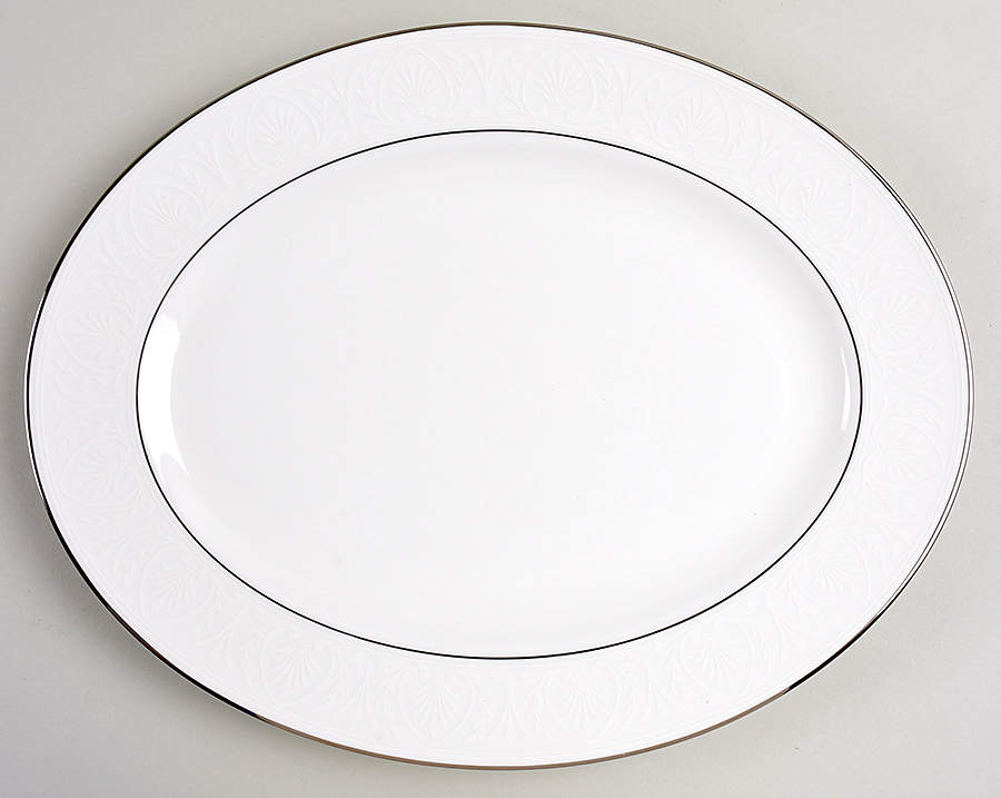 Hannah Platinum 13" Oval Serving Platter by Lenox-1