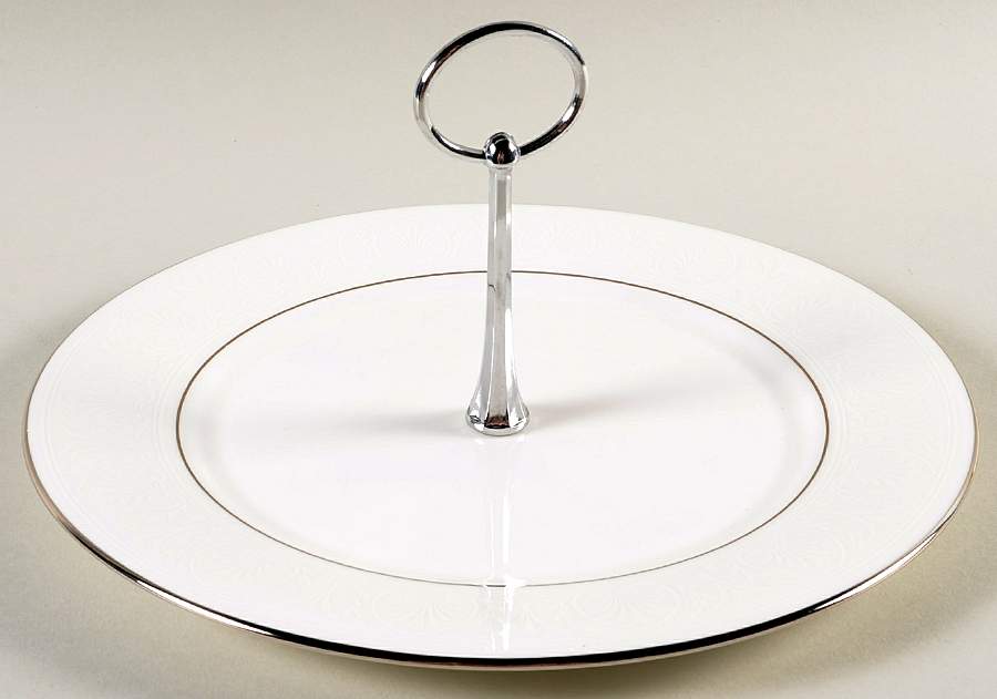 Hannah Platinum Round Serving Plate with Handle (DP) by Lenox-1