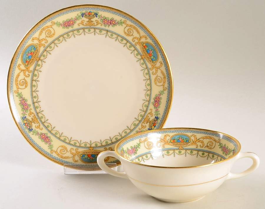 Harwood Flat Cream Soup Bowl & Saucer Set by Lenox-1
