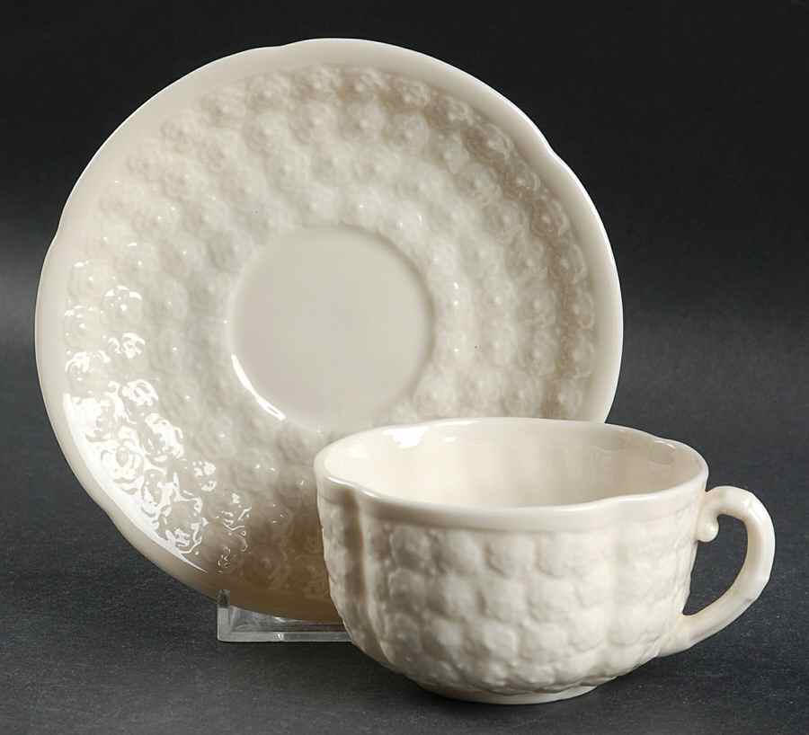 Hawthorne White Flat Cup & Saucer Set by Lenox-1