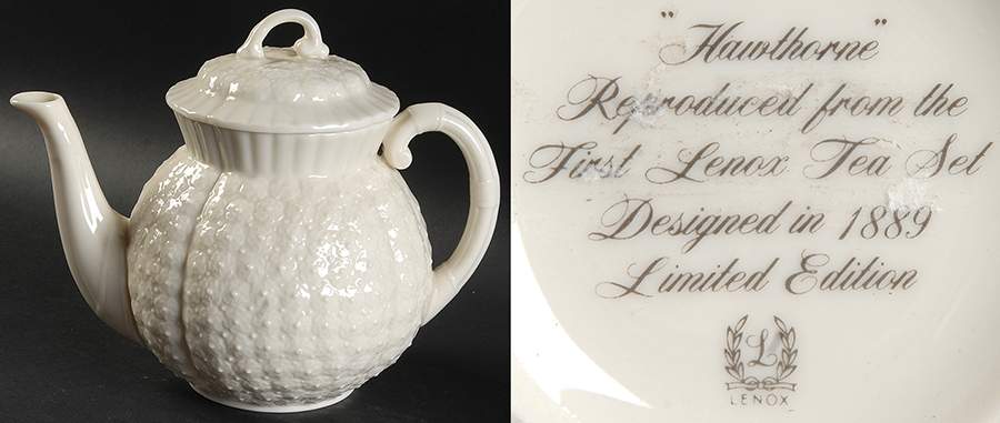 Hawthorne White Teapot & Lid by Lenox-1