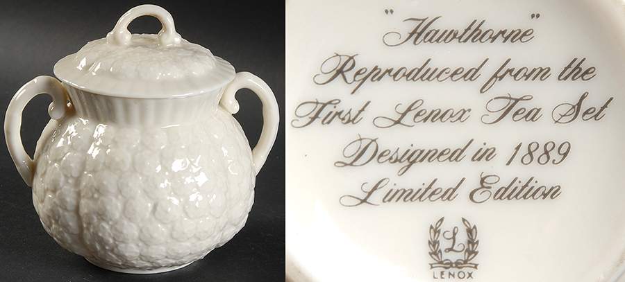 Hawthorne White Sugar Bowl & Lid by Lenox-1