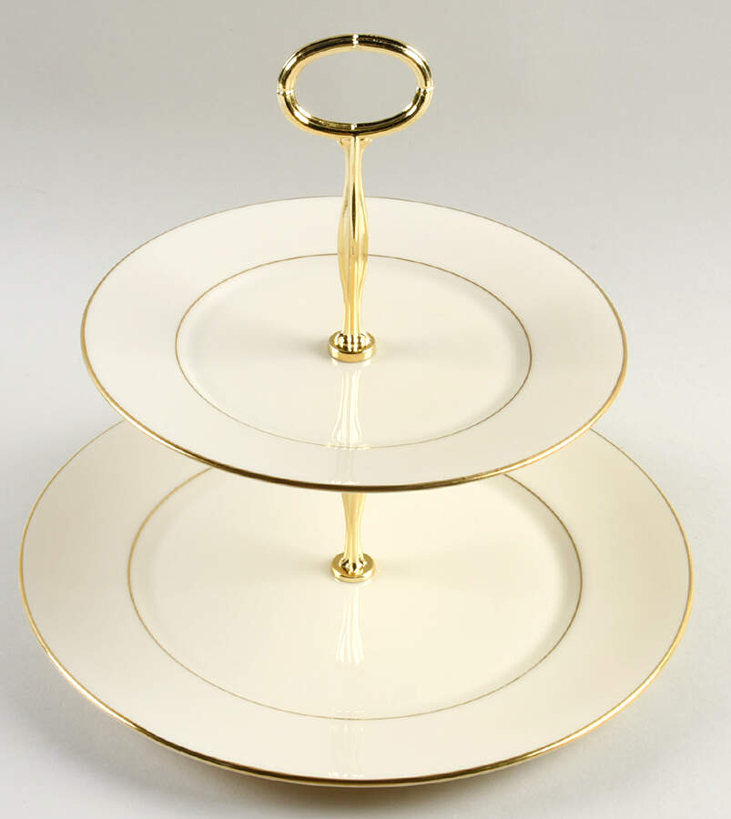 Hayworth 6 5/8"-10"  2 Tiered Serving Tray (Dp, Sp) HC by Lenox-1