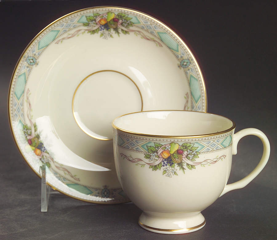 Heritage Glen Footed Cup & Saucer Set by Lenox-1