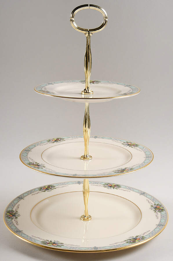 Heritage Glen 13 7/8"-14 1/4" 3-Tiered Serving Tray(DP,SP,BB) HC by Lenox-1