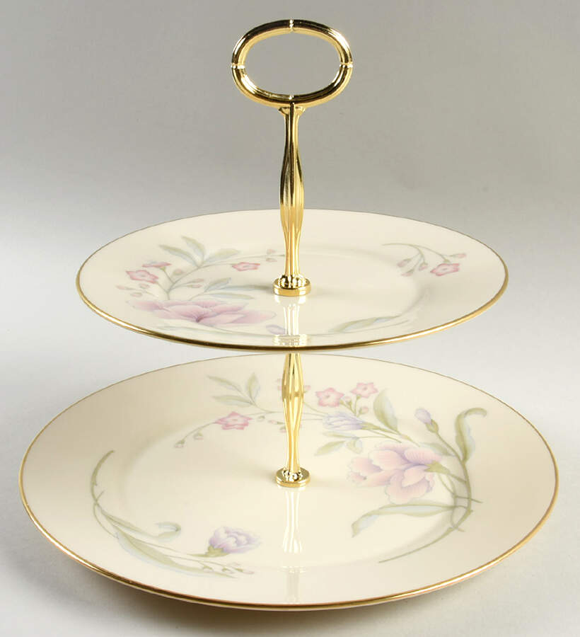 Heiress 6 5/8"-10"  2 Tiered Serving Tray (Dp, Sp) HC by Lenox-1