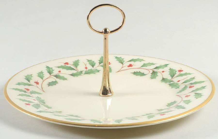 Holiday (Dimension) Round Serving Plate with Handle (DP) by Lenox-1