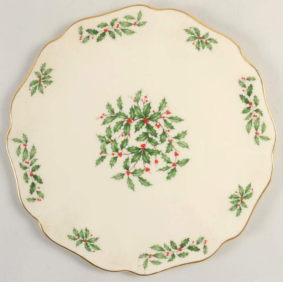 Holiday (Dimension) Flat Scalloped Cake Plate by Lenox-1