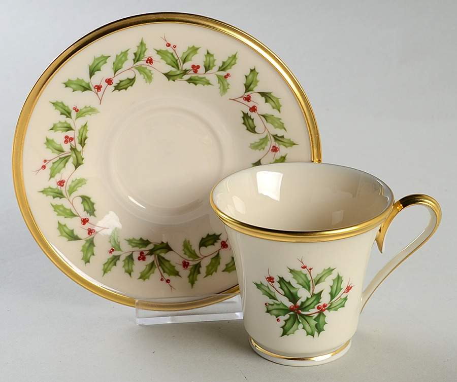 Holiday (Dimension) Footed Demitasse Cup & Saucer Set by Lenox-1