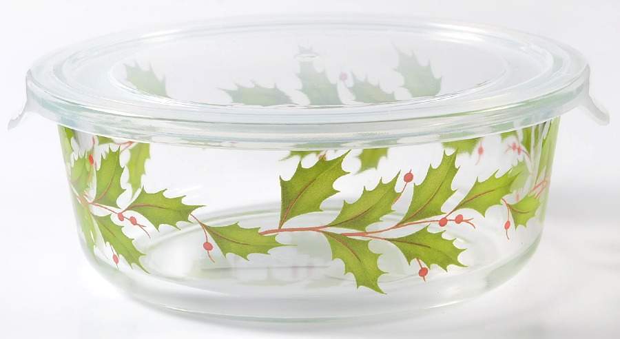 Holiday (Dimension) 30 Oz Glass Food Storage Bowl & Lid by Lenox-1