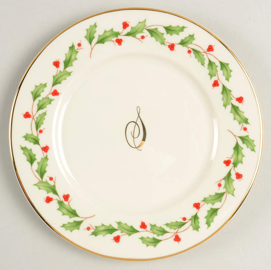 Holiday (Dimension) Accent Bread & Butter Plate Mono "S" by Lenox-1