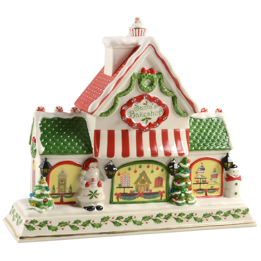 Holiday (Dimension) Santa's Bakeshop Lighted Musical Centerpiece by Lenox-1